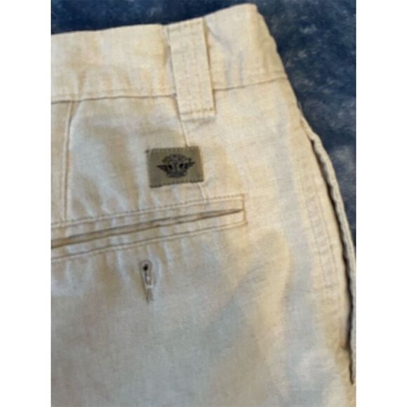 Dockers Men's Chino Shorts Size 38 Beige Linen Blend Casual Classic Fit - Picture 9 of 12